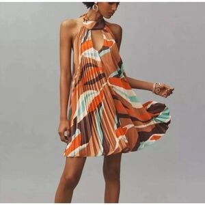 Anthropologie Multicolor Halter Mini Dress